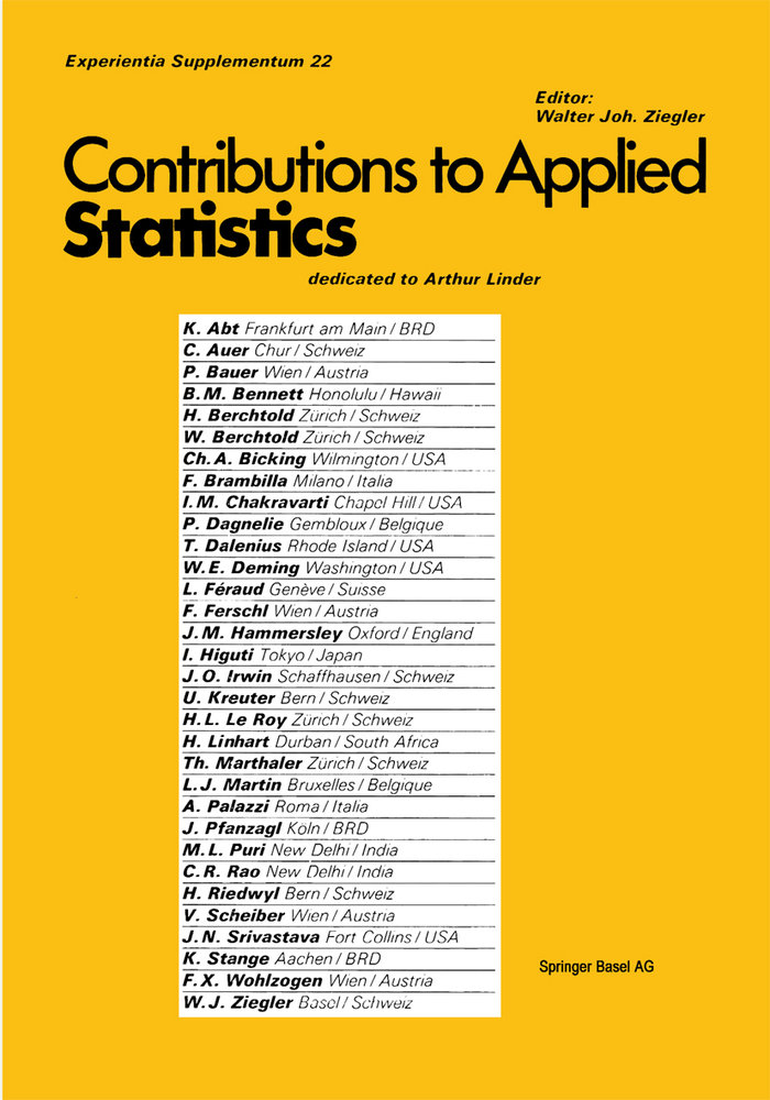 Contribution to Applied Statistics