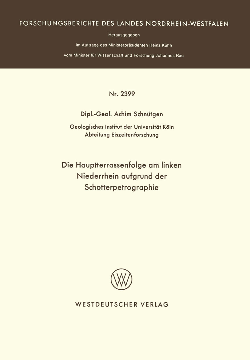 Die Hauptterrassenfolge am linken Niederrhein aufgrund der Schotterpetrographie