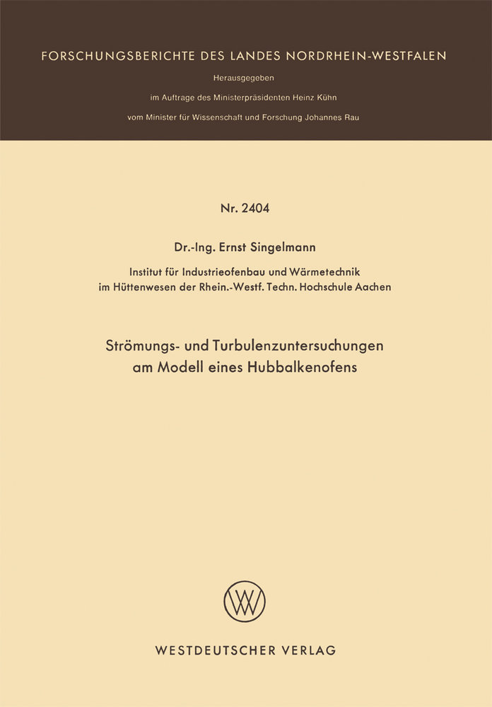 Strömungs- und Turbulenzenuntersuchungen am Modell eines Hubbalkenofens