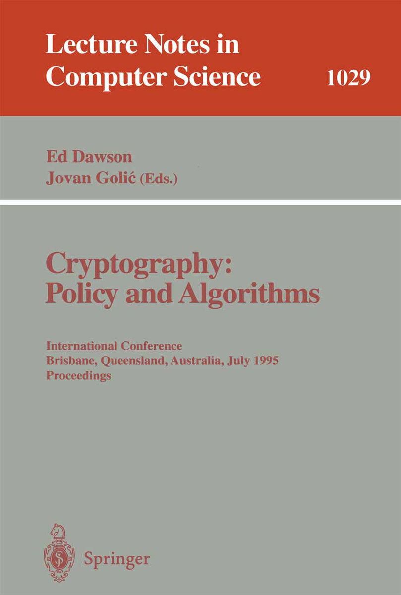 Cryptography: Policy and Algorithms