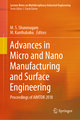 Advances in Micro and Nano Manufacturing and Surface Engineering